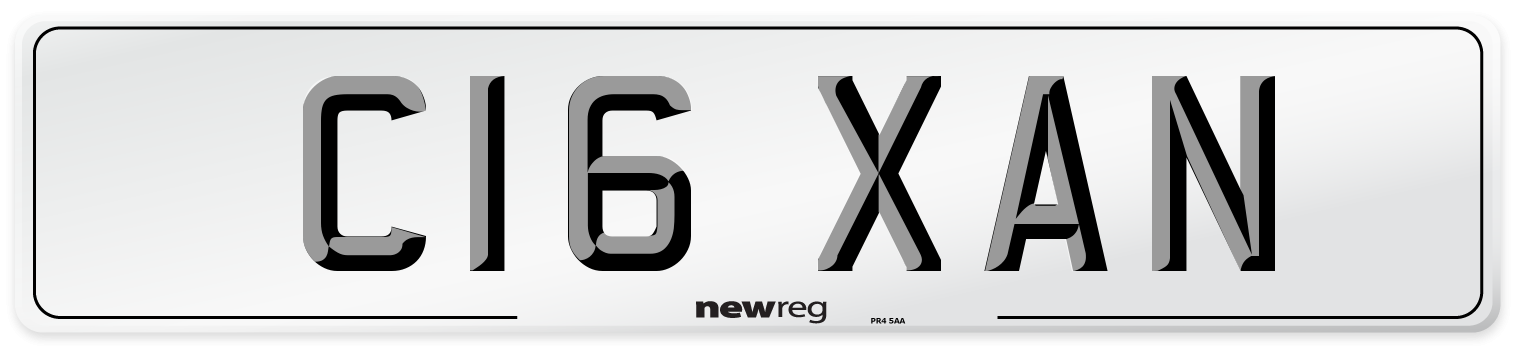 C16 XAN Number Plate from New Reg